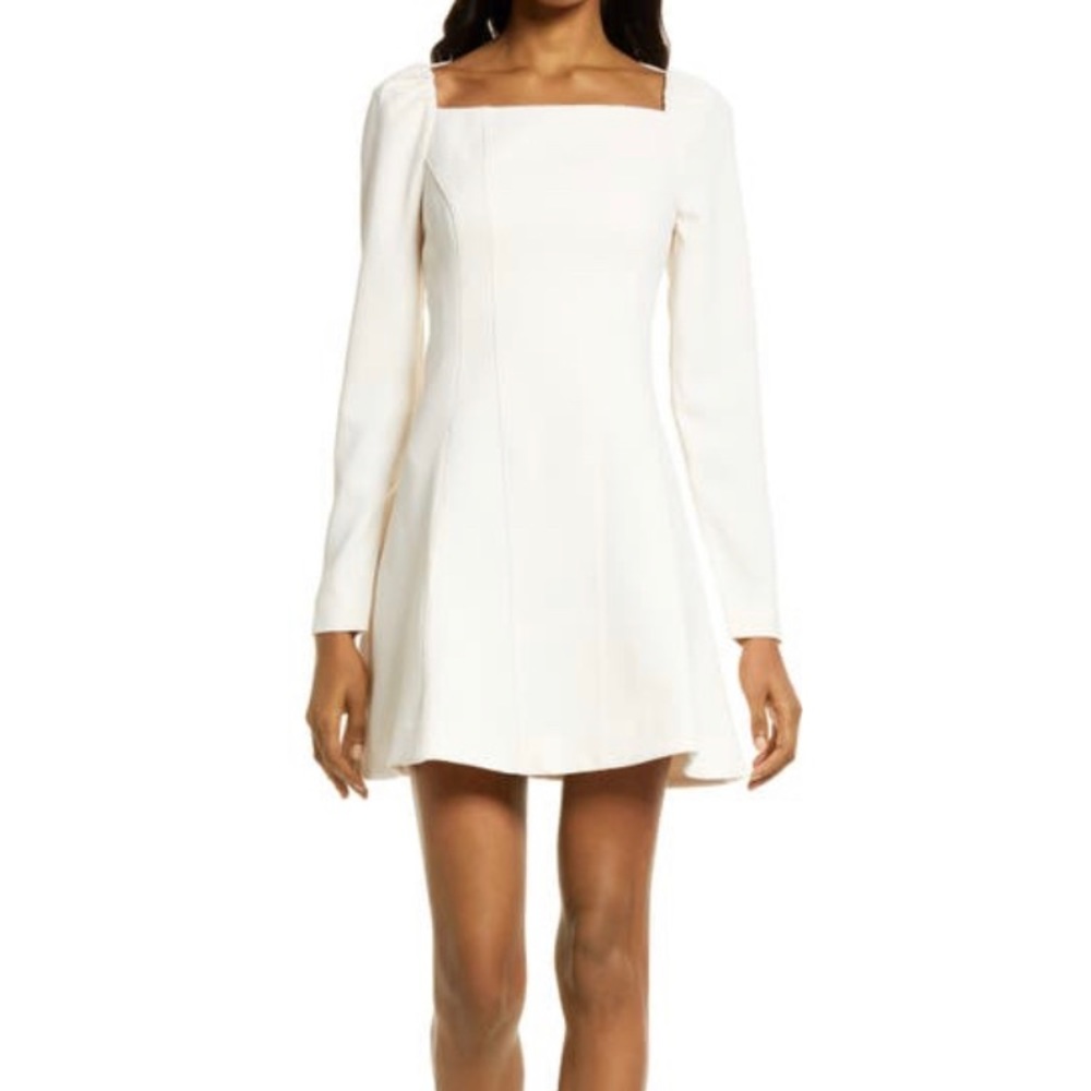 Ever New Long Sleeve Serene Square Neck Mini Dress
